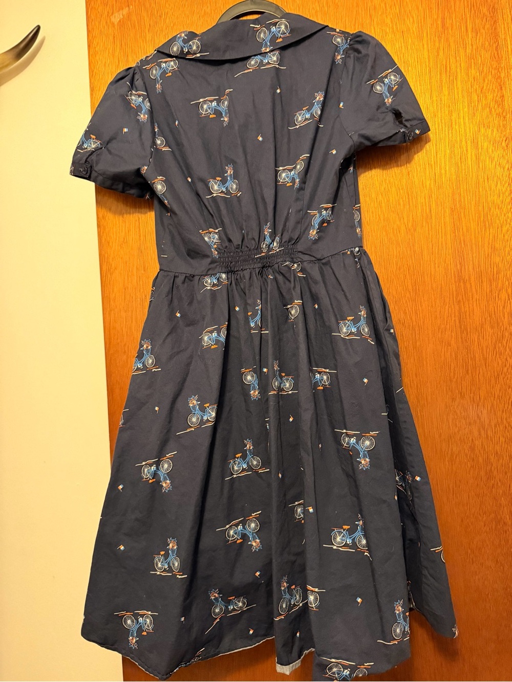 Joanie Cotten button dress with bike patterns - Picture 3 of 5